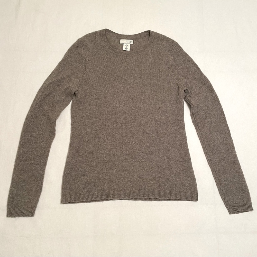 Adrienne Vittadini Taupe Brown Cashmere Sweater - Size Large